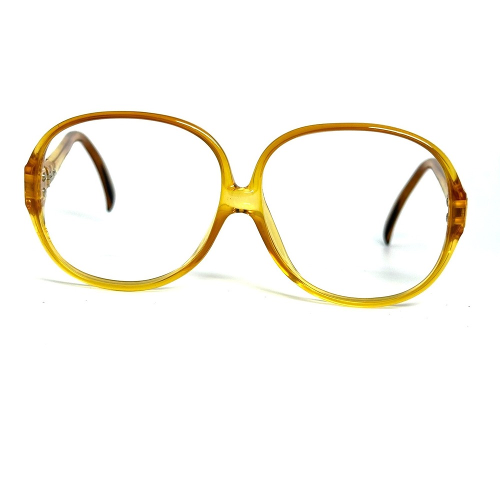 Vintage Viennaline Optyl 1163 11 Amber Yellow Oversized Eyeglass Frames Austria